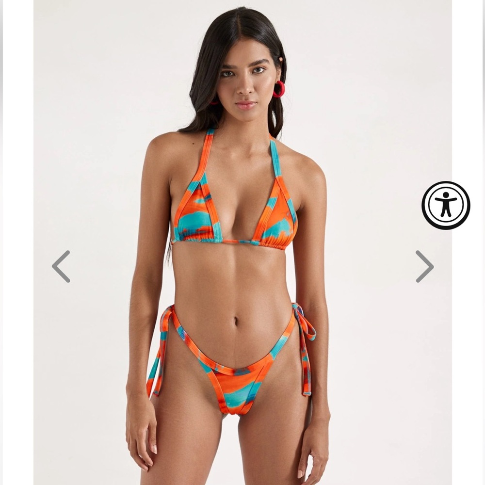 ONEONE SWIMWEAR orange/blue bikini set (Small)